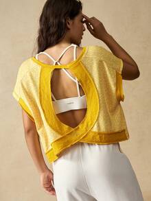 VARSIVA 女士爱心印花圆领蝙蝠袖露背运动T恤 - 彩色 - 查看 6