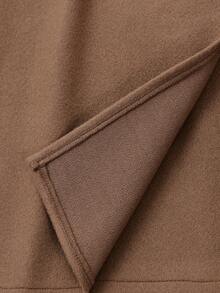 GlowEve Women's Light Brown Wool-Blend A-Line Skirt With Metal Decor Button, Elegant And Sophisticated, Suitable For Parties, Holidays, Christmas, Thanksgiving, Halloween - Brown - View 6