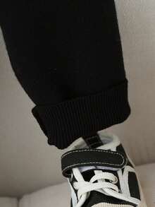 SHEIN Baby Boy Letter Pattern Crew Neck Long Sleeve Sweater And Knit Pants Casual Set, Autumn/Winter Baby Boys Outfit Baby Boy Sweater Set Toddler Sweater And Pants Set Knit Two Piece Toddler 2 Piece Infants Boys Outfit Baby Boys Outfit Late Fall Baby Boy Outfit Autumn And Winter Two Piece Suit Fall Baby Outfit Baby Knitted Set Baby Outfits Unisex For Fall Autumn And Winter Two Piece Suit Baby Boys Outfit Baby Boy Sweater Set Knit Two Piece Toddler Winter Baby Outfits Longsleeve Knitted Outfit Baby Boy Winter Set Baby Boys Outfit Late Fall Outfit - Grey - View 5