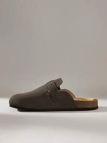 Solecia Sepatu Selop Wanita Kasual Warna Polos - Dark Grey - View 4