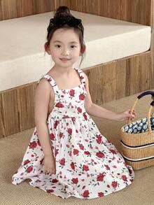 DAZY Young Girl Casual Dress, Fall Collection Floral Vacation - White - View 3