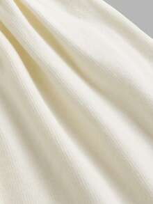 SHEIN Tween Girl Casual Sweet Ruffle Hem Mid-Length Dress, Autumn/Winter - Apricot - View 4