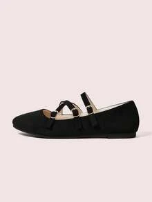 CUCCOO DOLLMOD Women's Casual Versatile Simple Flat Shoes - Black - View 7
