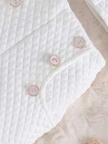 SHEIN Áo khoác có chi tiết vạt và quần short & áo hai dây cho bé gái - trắng - Xem 7