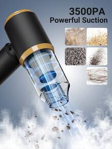 Teckwe Este set de regalo del aspirador de coche incluye un aspirador de 6000 PA y 7 accesorios. Este poderoso aspirador inalámbrico es adecuado para coches y hogares, con una fuerte succión y funciones de protección, batería potente y alta potencia de succión