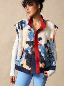VARSIVA 休闲撞色印花运动夹克，秋冬 - 彩色 - 查看 2
