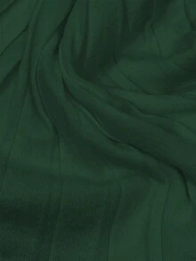 Selianne 女士纯色立领褶裥下摆休闲无袖针织连衣裙 - 墨綠色 - 查看 7