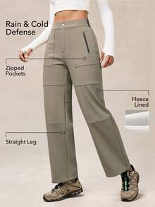 OutZeal AeroHeat Fleece Water Resistant Cargo Wide Leg Pants With Multiple Pockets - Grey - View 2