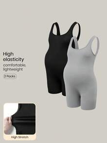 Modmama Pregnant Women Solid Color Sleeveless Slim Fit Romper, Summer - Multicolor - View 1