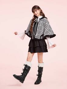 CUCCOO DOLLMOD Women's Casual Round Toe High Boots With Bow Decor And Fringes, Versatile For Autumn/Winter - Black - View 6