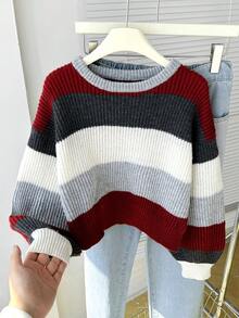 SHEIN Áo len dày dặn cho bé gái, kiểu dáng tối giản, tay dài, áo len dễ thương mùa thu/đông, áo len cho thiếu nữ, áo len cho các bạn tuổi teen, bộ đồ len dệt kim cho thiếu nữ, áo len dễ thương, áo len cho các bạn tuổi teen, quần áo phong cách preppy cho bé gái 12 tuổi, quần áo mùa thu đông cho bé gái, áo len cho bé gái, áo len trẻ em, áo len bé gái, quần áo bé gái, quần áo mùa thu và mùa đông, áo len cho các bạn tuổi teen, áo len cho thiếu nữ, áo len dành cho thanh thiếu niên, áo len dệt kim, quần áo cho thiếu nữ, áo len dễ thương, áo len kẻ sọc. - Nhiều màu - Xem 6