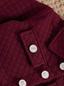 SHEIN Toddler Girls' Elegant Fashion Street Style Pants Set, Spring/Autumn - Burgundy - View 5