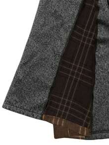 GlowEve 女士秋冬翻领拼接格纹长袖系带羊毛大衣 - 彩色 - 查看 7