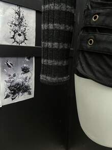 EgrlEra 女士休闲V领条纹修身短款长袖T恤 - 彩色 - 查看 6