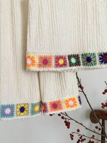 SHEIN 2件套女婴休闲时尚度假风无袖上衣和裤子套装，适合春夏季节、居家、度假、海滩、派对、日常穿着 - 杏色 - 查看 9