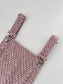 Elamini 女士简约灯芯绒吊带连衣长裙，休闲日常穿着 - 藕粉色 - 查看 4