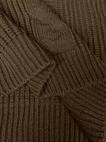 Islaluna Chaleco de punto de mujer de unicolor con cuello alto y dobladillo con volantes, versátil y casual