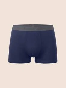 Manfinity Underwear&Sleepwear Basics 5pcs/Pack Men's Elastic Waist Comfortable Boxer Briefs - Multicolor - View 7