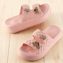 Chanclas /pantuflas de Moda Mujer con Plataforma Alta para Aumentar Estatura, Sandalias Unisex de Hebilla de Una Pieza para Exterior e Interior, Suela Antideslizante - 8756-Rosa - Ver 3