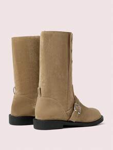 CUCCOO DOLLMOD Women's Retro Over-The-Knee Boots, Round Toe Slim Fit Tall Riding Boots - Apricot - View 9