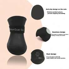 PETSIN Made Of Silicone, Waterproof, Non-Slip, Durable, Soft, Flexible, Breathable, Lightweight, Easy To Put On And Take Off, Adjustable Straps For A Secure Fit, Dustproof, Mudproof, And Puncture-Proof, Cute Cartoon Patterns, Suitable For Small, Medium, And Large Dogs. Ideal For Outdoor Walks, Hikes, Travel, And Daily Use In Rainy, Snowy, Or Muddy Weather. A Must-Have For Pet Adventures, Reusable, Wear-Resistant, And Quick-Drying.