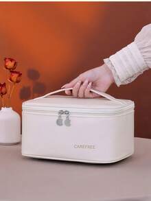 1 件装大容量 PU 防水便携旅行化妆包独特设计女士化妆品收纳包储物柜装饰梳妆台洗漱包桌面收纳包化妆包化妆袋旅行必备化妆品收纳包梳妆台配件 - 彩色 - 查看 4