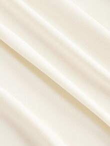 SHEIN MOD 褶皱圆领喇叭袖腰部褶皱不对称下摆杏色百搭 T 恤，象牙色上衣，奶油色上衣，白色上衣，不对称下摆，上衣，返校，秋季，秋季上衣，优雅女式衬衫 - 米色 - 查看 7