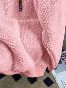 GlowEve 2025 高端小众毛绒保暖内衬卫衣，秋冬季，圣诞节 - 淺粉色 - 查看 4