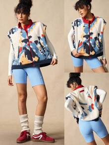 VARSIVA 休闲撞色印花运动夹克，秋冬 - 彩色 - 查看 1