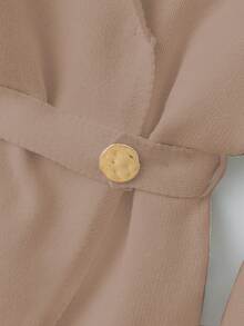 Franclia Unique Design Cardigan Sweater For Women - Khaki - View 3