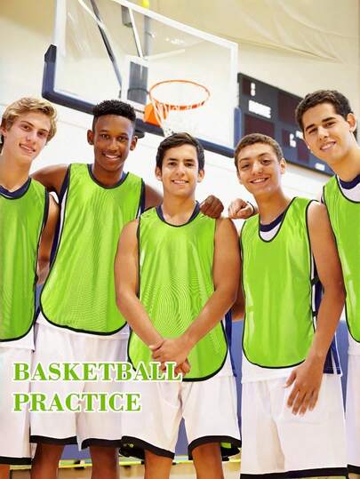 6件装篮球足球训练背心比赛服团队服装扩展运动服广告背心号码适合儿童成人/足球围兜/对抗背心