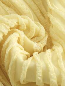 Swim Vcay 女士性感连体泳衣，荷叶边下摆，黄色，时尚可爱，适合海滩派对、度假和约会，春夏款 - 黃色 - 查看 9