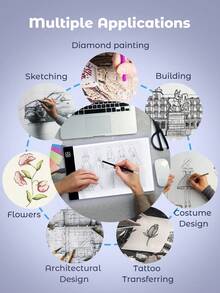 Teckwe 1 Set LED Drawing Board, 3-Level Adjustable Brightness, Drawing Tablet Pad, Light Box, Learning Education Aids - Multicolor - View 4