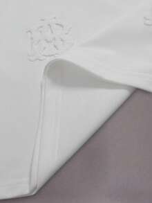 STYNVO Men's Solid Color Round Neck Drop Shoulder Short Sleeve Casual T-Shirt, Versatile For Summer - White - View 4