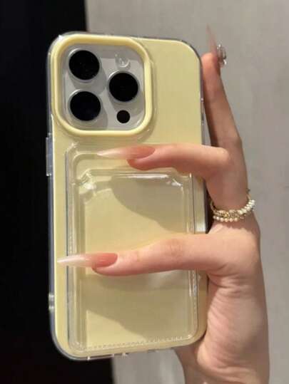 1 Pc 2 In 1 Candy Color Card Holder Slot Phone Case Compatible With Iphone 17pro 17promax 17 Air 17 16 15 14 13 12 11 Pro Max 16plus Simple Shockproof Clear Soft Cover,Fall Decor,Christmas Decorations Boys Backpack, Halloween, Backpack School. Clear Backpack, School, Halloween Costume.