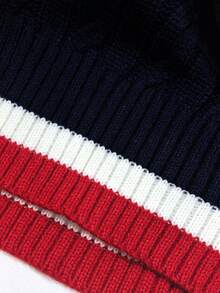 Ritzy Row 女式刺绣撞色毛衣，秋冬 - 寶藍色 - 查看 7