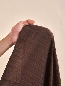 Zivah 2025秋冬新年、情人节、派对、宴会、约会、生日派对、学院风、学生装、日常出行、百搭基础款、休闲、邮轮旅行、爆款、优雅、通勤、商务休闲、极简主义、性感夜店风、立领长袖、褶皱、收腰A字裙、腰带、深棕色竖条纹纹理面料、正式礼服、派对长裙、女士连衣裙 - 鏽棕色 - 查看 8