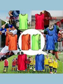 6件装篮球足球训练背心比赛服团队服装扩展运动服广告背心号码适合儿童成人/足球围兜/对抗背心