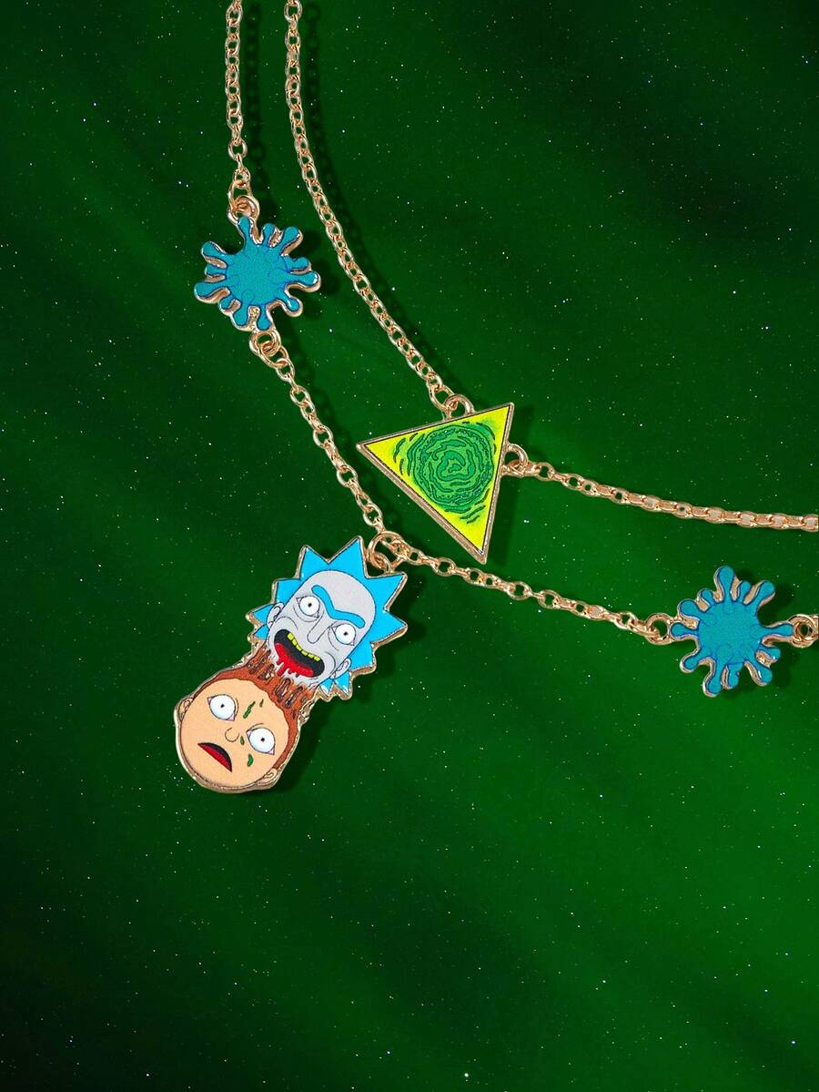 Rick and Morty X SHEIN Women Chain Necklaces - Gold - View 1