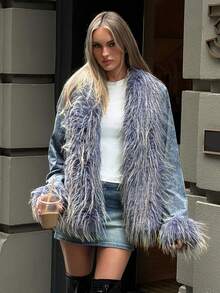 Aloruh Women's Y2K Faux Fur Oversized Coat, Suitable For Casual Outings, Autumn/Winter - Multicolor - View 4