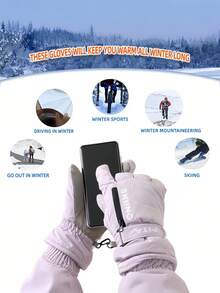 1SET Winter Gloves For Women Touchscreen Design All Season Warmth Thermal Insulation Soft Thermal Lined Non Slip Grip Suitable For Driving Skiing Hiking Running Party Halloween Christmas Daily Outdoor Activities Cold Weather Essentials Fashionable Comfort - Multicolor - View 2