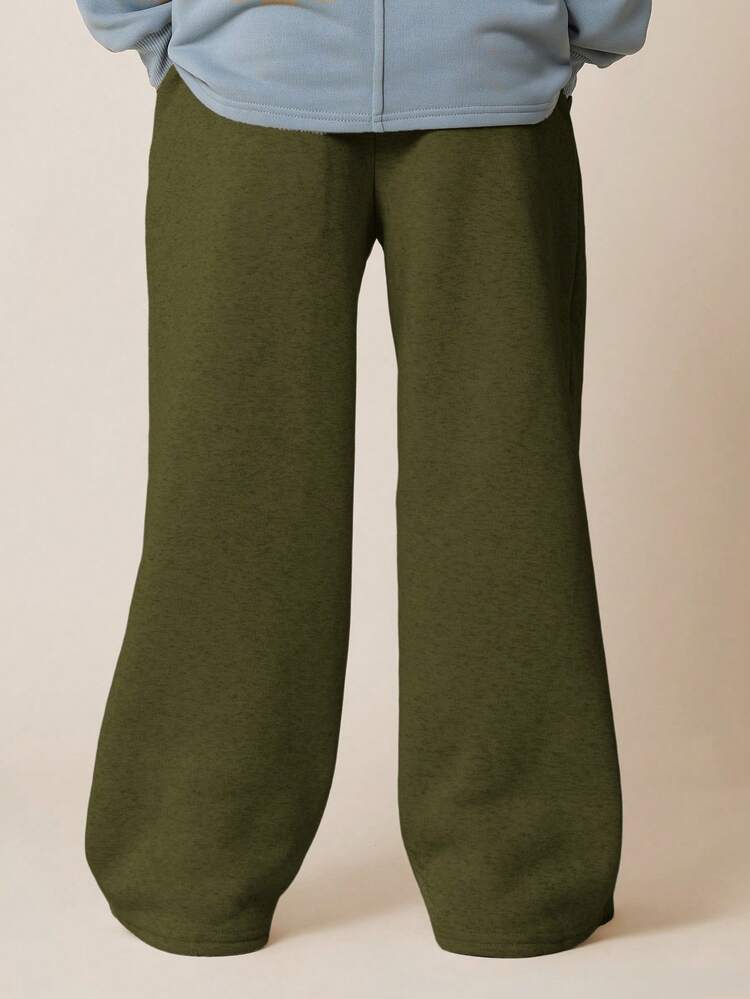 Wide Leg Sweatpants With Text Print