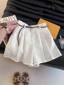 Airaco Women's Solid Color Casual Shorts