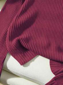 Franclia Maglione oversize casual da donna, semplice tinta unita, scollo a goccia, adatto per uso quotidiano e pendolarismo, autunno/inverno