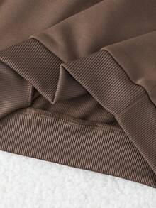 2pcs/Set Toddler Boys' Casual Zip-Up Collar Long Sleeve Top And Letter Print Pants Set, Suitable For Autumn/Winter Wear, Everyday Or Back To School - Brown - View 4