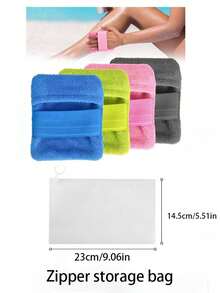 沙滩除沙器、除沙袋、粉末袋装除沙刷，适用于沙滩度假露营必备（不含滑石粉） - 彩色 - 查看 7