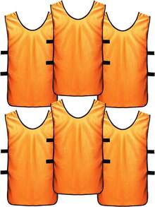 6件装篮球足球训练背心比赛服团队服装扩展运动服广告背心号码适合儿童成人/足球围兜/对抗背心