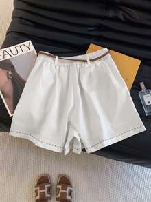 Airaco Women's Solid Color Casual Shorts