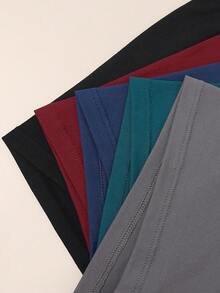 Manfinity Underwear&Sleepwear Basics 5pcs/Pack Men's Elastic Waist Comfortable Boxer Briefs - Multicolor - View 4