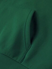 Manfinity Homme 宽松男士标语印花袋鼠口袋抽绳连帽衫，绿色套头衫，复古风格，适合日常休闲、周末旅行、户外活动、探险旅行、轻松的工作环境或半正式场合，也是送给男友/丈夫、周年纪念日/生日、派对、圣诞节、新年等场合的理想礼物，长袖上衣 - 綠色 - 查看 5